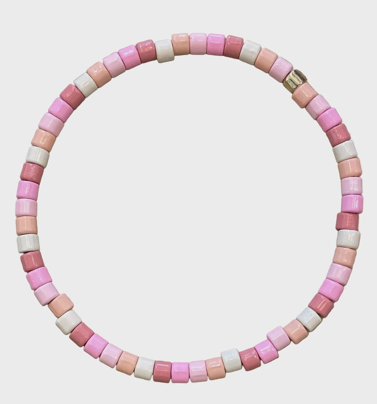 Bracelet: Stretch Small Bead - Pinks - POM