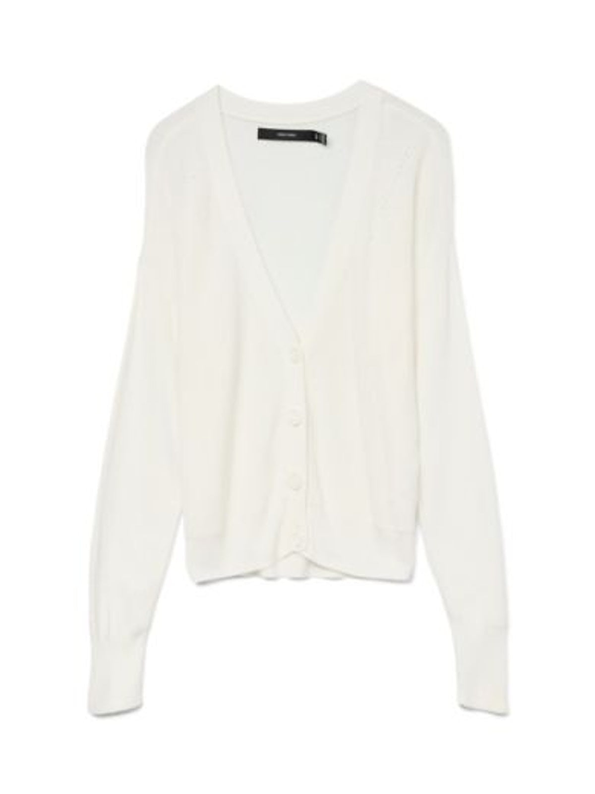 Cardigan: Fine Knit V Neck Long Sleeve NEWLEXSUN - White - Vero Moda