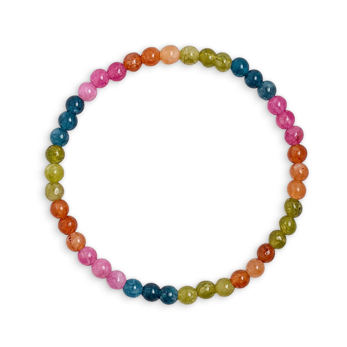 Bracelet:  Mixed Jade Stone Small Beaded - Multicoloured - XuXa