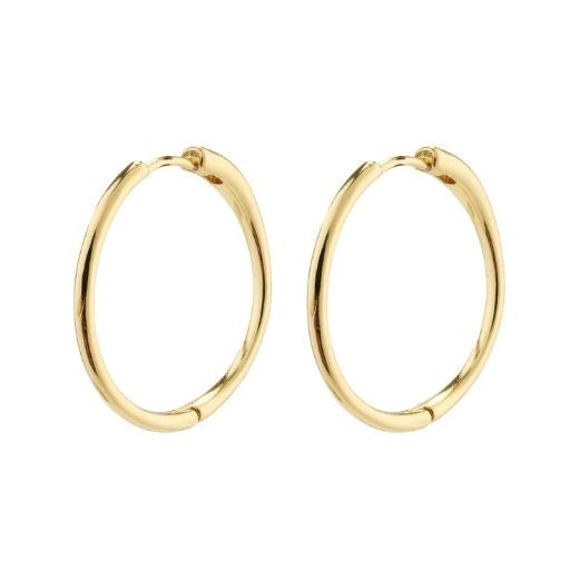 Earrings: Hoop Large 22mm Click Lock EANNA Recycled - Gold-Plated - Pilgrim