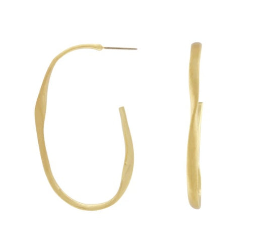 Earrings: Hoop Organic Oval Elysian - Gold Plated - FASHION - Dansk