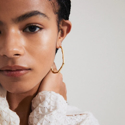 Earrings: Large Hoops FORCE - Gold Plated - Pilgrim
