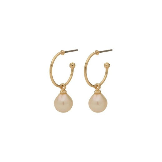 Earrings: Stud Drop Eila Drop Pearl Matte - Gold Plated - Pilgrim