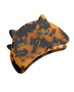 Hair Clip: Cat Face Tortoiseshell Claw Design - Black