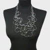 Necklace: Short Twisted Wires Beads - Silver