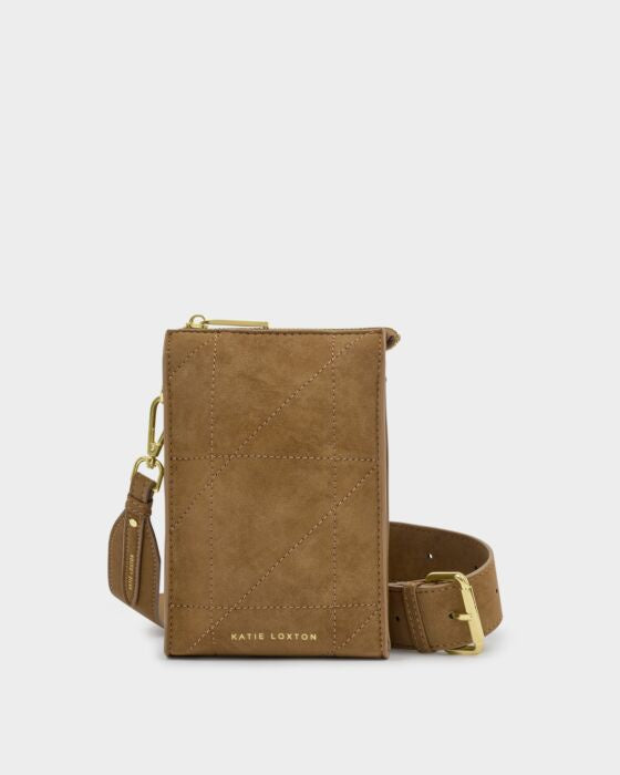 Small Cross Body Bag: Soft Vegan Suedette  AVERY - Caramel  - Katie Loxton