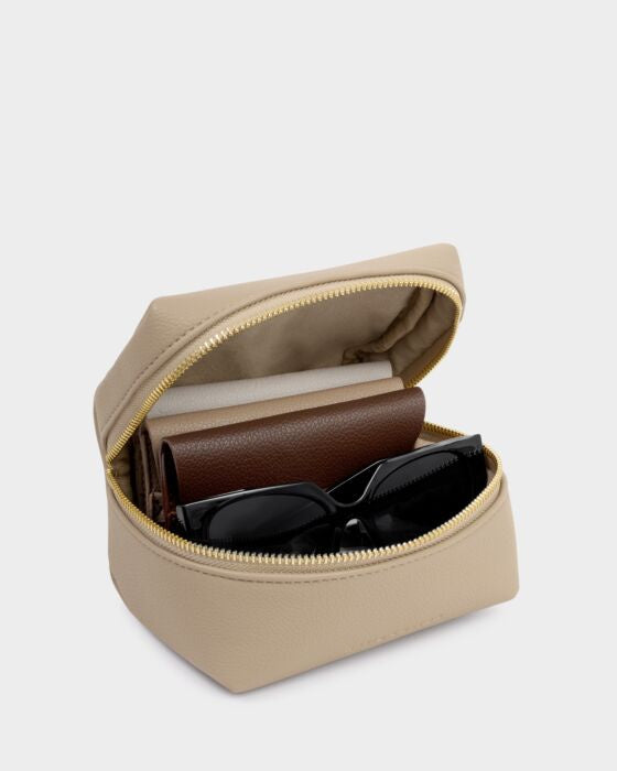 Accessories Organiser: Soft Vegan Leather Three Pouches - Taupe - Katie Loxton