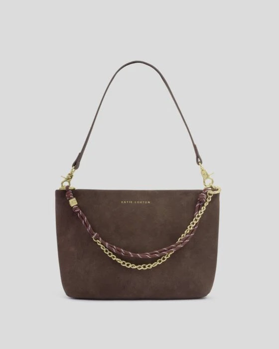 Shoulder Bag: Small Soft Vegan Suedette  CORD - Katie Loxton