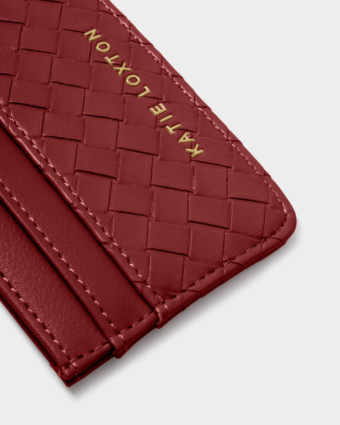 Card Holder: Soft Vegan Leather Woven Texture NOVA - Red - Katie Loxton