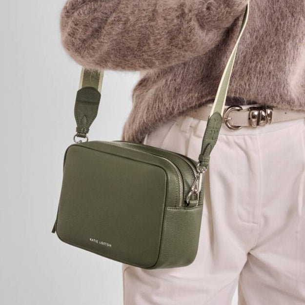 Crossbody Bag: Vegan Leather Large LOTTIE - Khaki- Katie Loxton