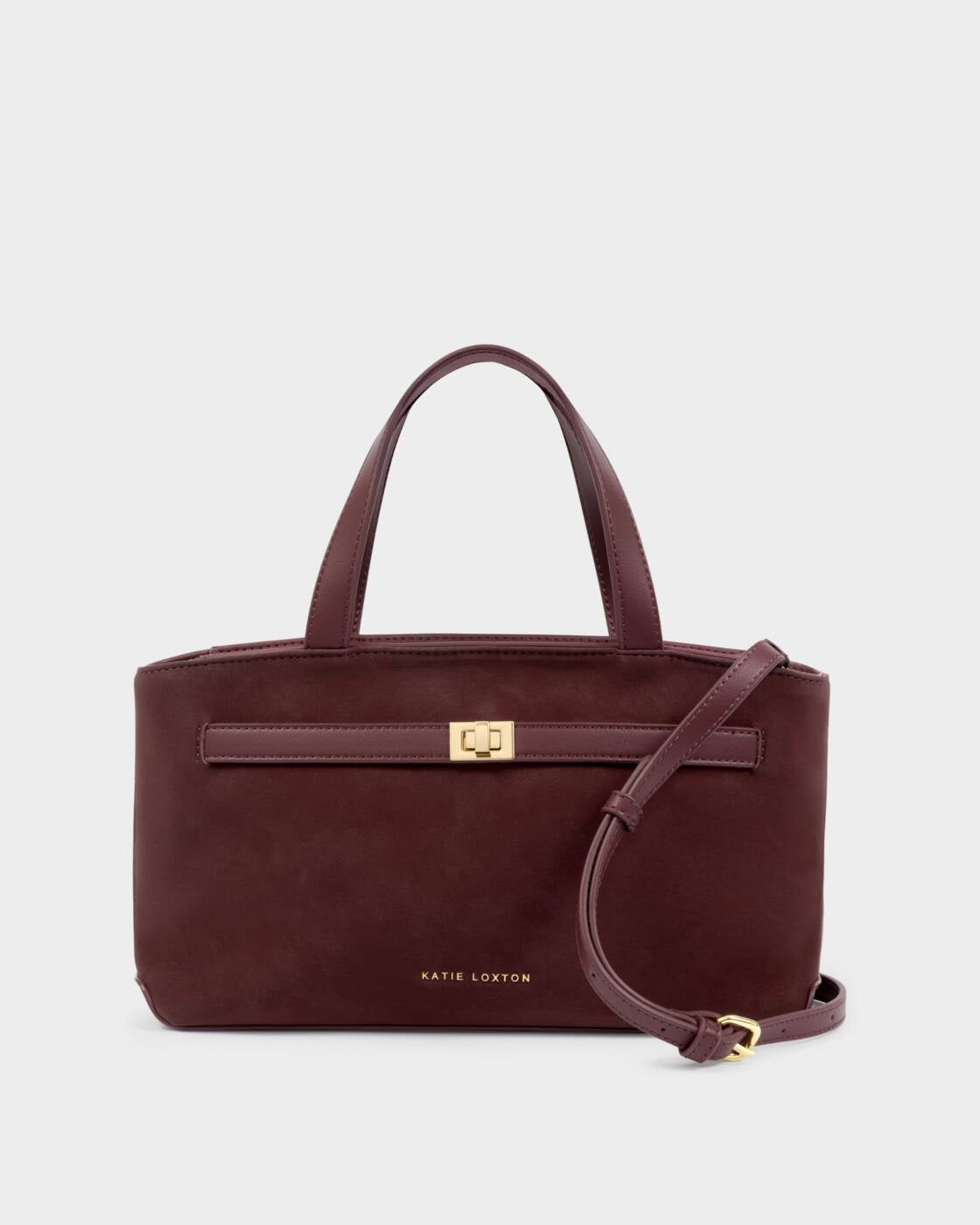 Cross Body Bag:  Suedette Top Handle  ORIN - Cherry - Katie Loxton