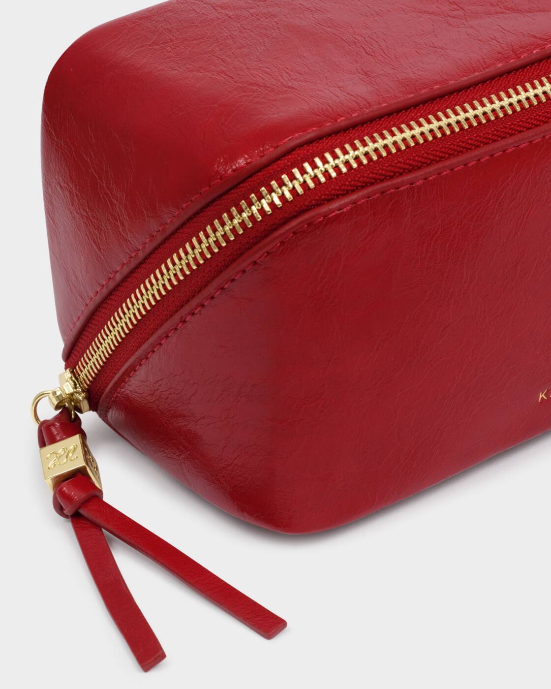 Cosmetic Bag:Soft Vegan Leather Small Full Fold Out Mirror - Red - Katie Loxton
