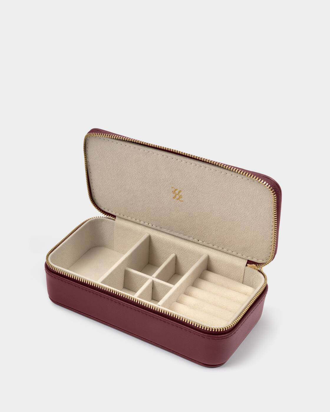 Jewellery Box: Vegan Leather Classic Two Compartments - Cherry  - Katie Loxton