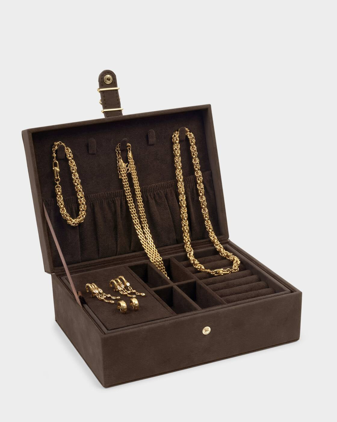 Jewellery Box: Vegan Leather Large Two Layers - Brown - Katie Loxton