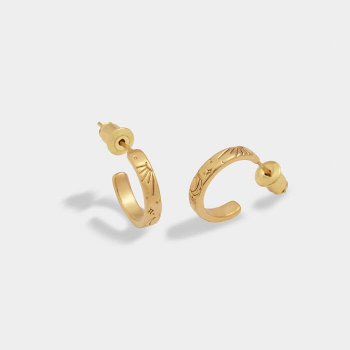 Earrings: Waterproof Hoop LUNA - Gold Coated - Katie Loxton