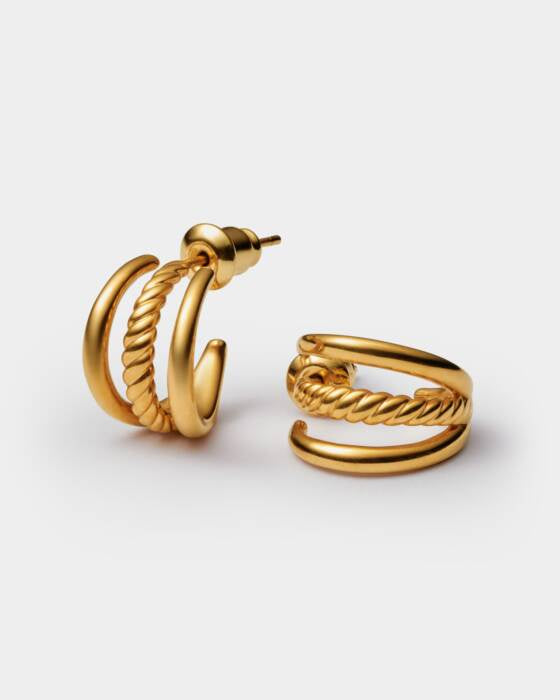 Earrings: Waterproof Hoop Illusion LAIA - Gold Coated - Katie Loxton
