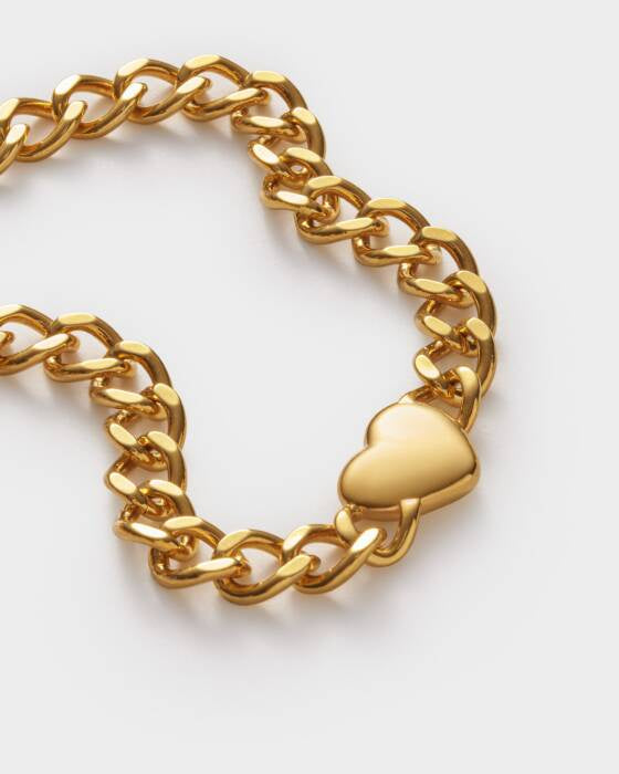 Bracelet: Clasp Waterproof Short Heart Chain  ALLURE - Gold Coated - Katie Loxton