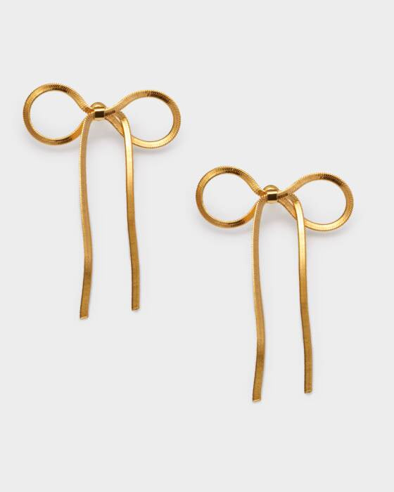 Earrings: Waterproof  Bow Oversized AMELIE - Gold Coated - Katie Loxton