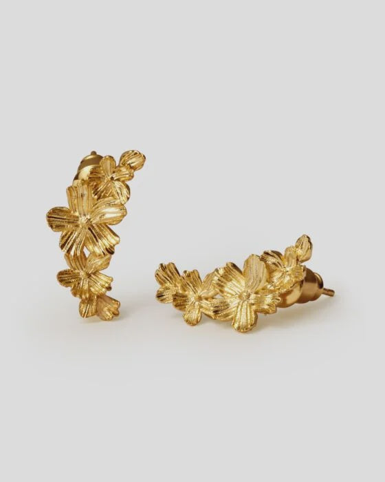 Earrings: Waterproof Stud Flower FLOURAMOUR - Gold Coated - Katie Loxton