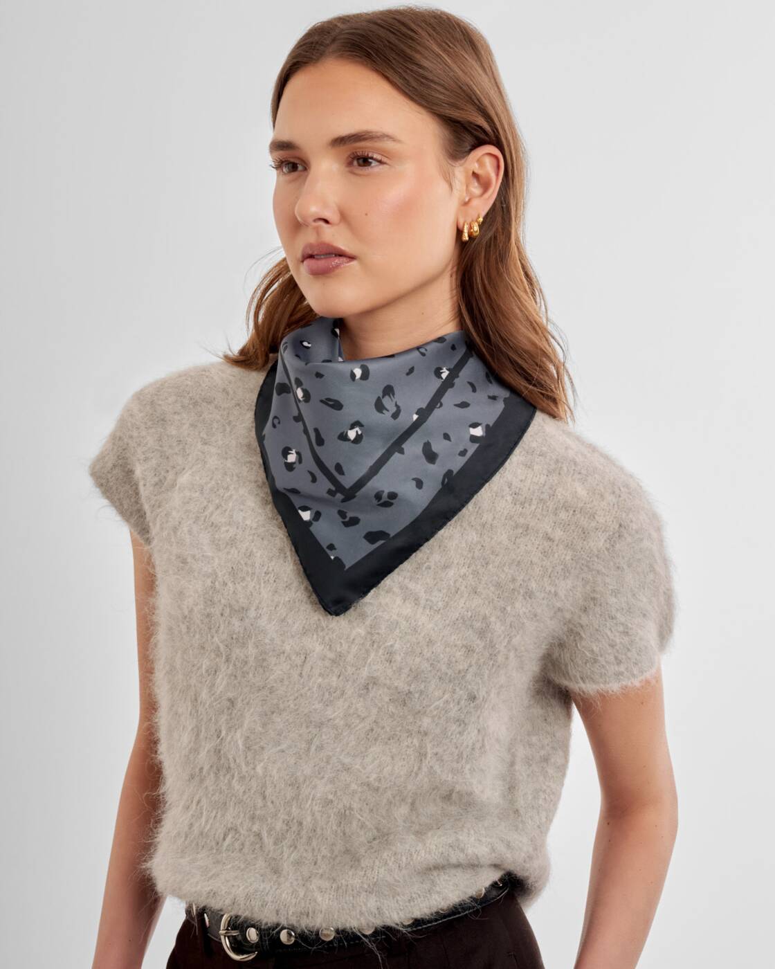 Scarf: Lightweight Satin Multiway  - Leopard - Katie Loxton