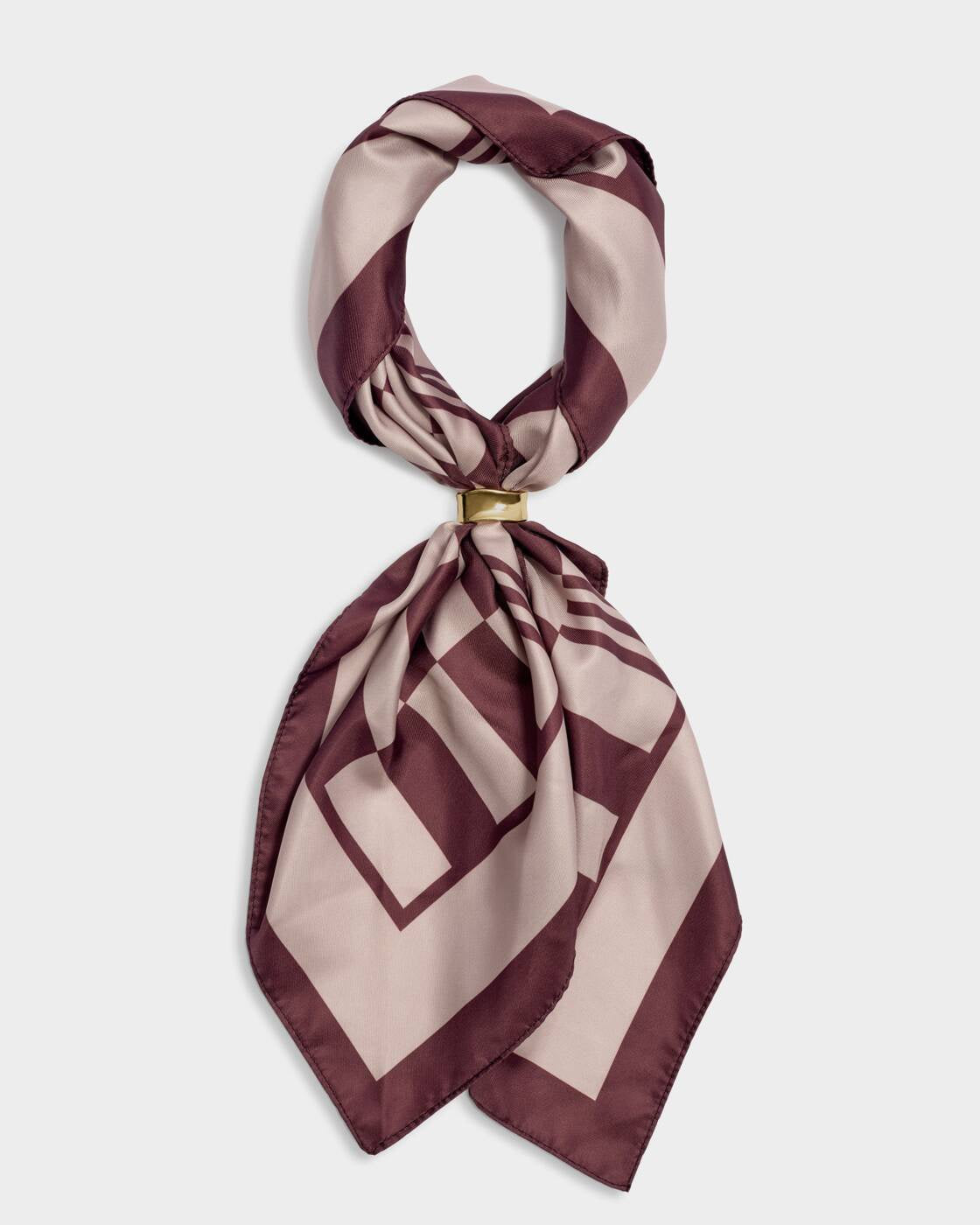 Scarf: Lightweight Satin Multiway Checkered - Pink Cherry  - Katie Loxton