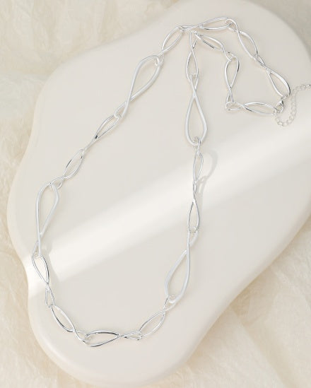 Necklace: Long Chain Large Links  - Silver - Gracee Jewellery