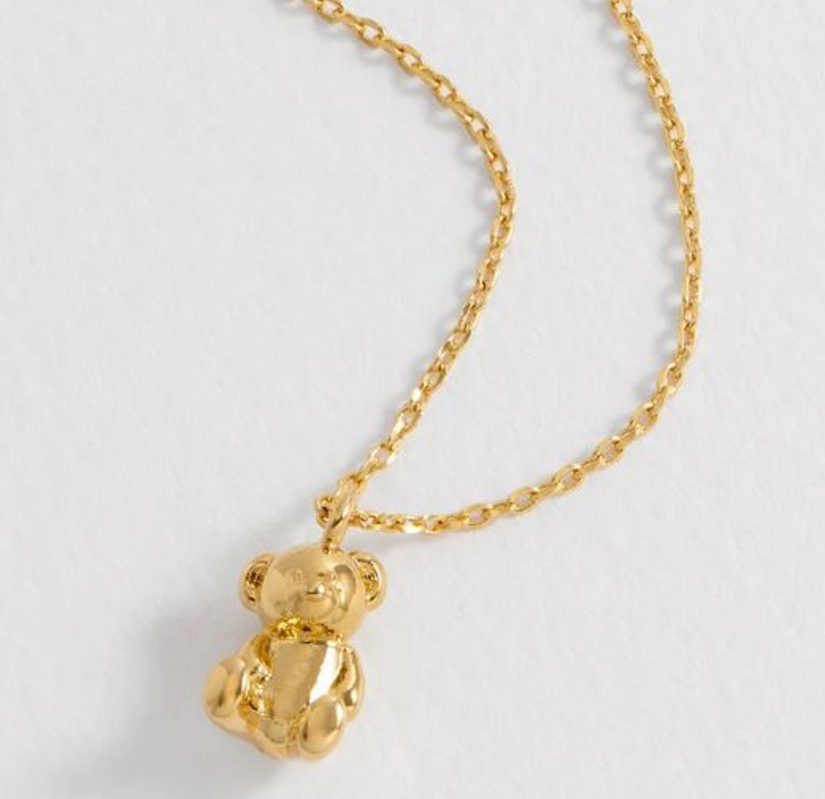Necklace on Card: Pendant Teddy Bear BIG HUGS - Gold Plated - Estella Bartlett