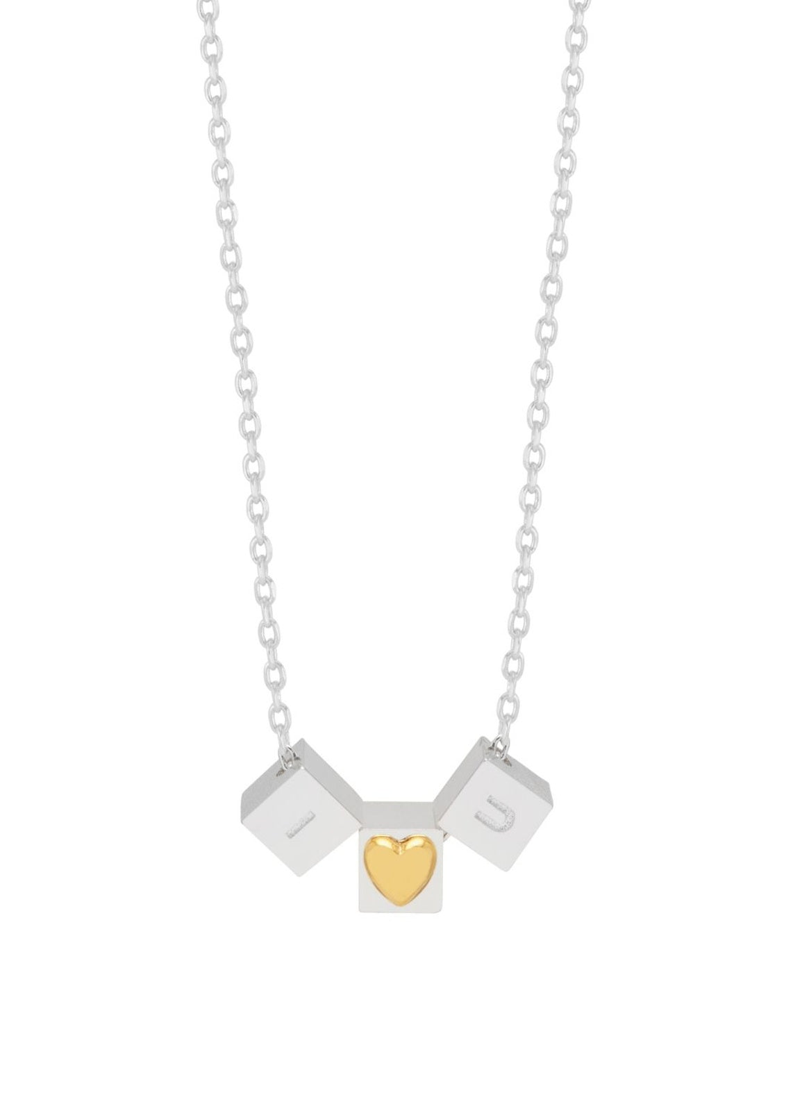 Necklace: Pendant I Heart You Beads WITH LOVE - Silver Plated  Estella Bartlett