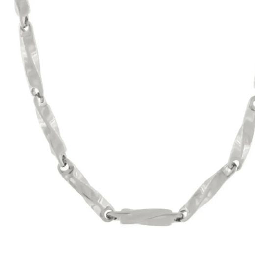 Necklace: Short Waterproof Organic Links Shiny PASSION - Silver Plated - Dansk