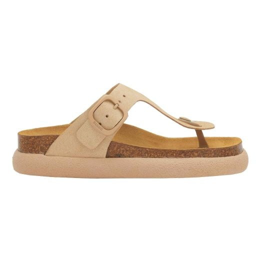 Sandals: Suede: Toe Post Cushion Sole ANAIS - BEIGE - Scholl Shoes