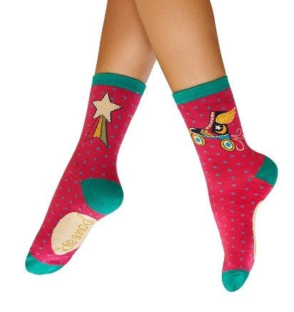 Socks: Ankle Bamboo On a Roll - Pink - FASHION - Powder Designs Ltd