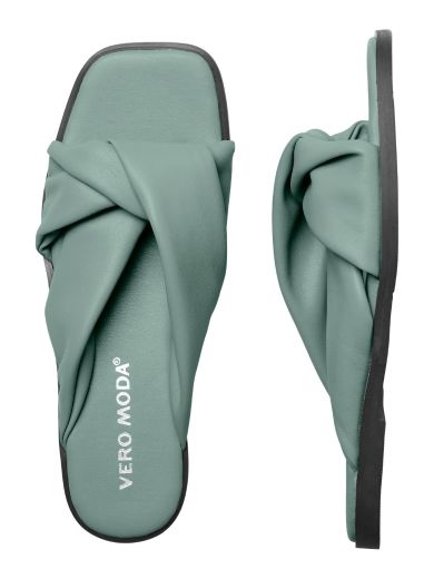 Sandals: PU Slip On Twist Square Toe Flat Bera - Sage Green - Vero Moda: UK  Size 5 - 38